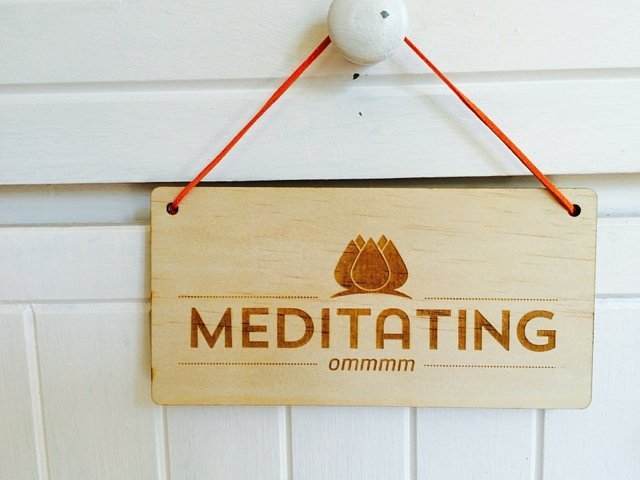 Meditating Door Sign Quiet Mind Meditation