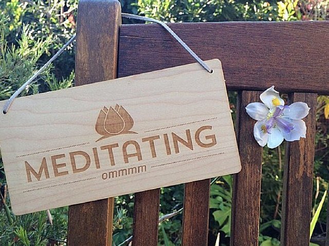 Retreat DoorSign Outside Meditation