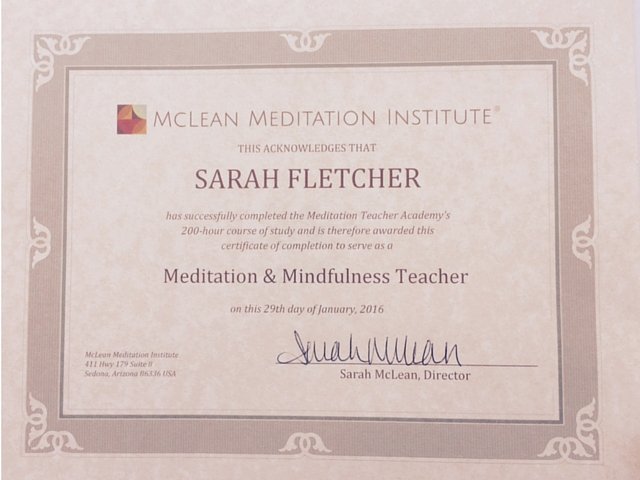 Qualification Meditation Teacher